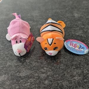 2 New Flip-a-zoo Plush Toys